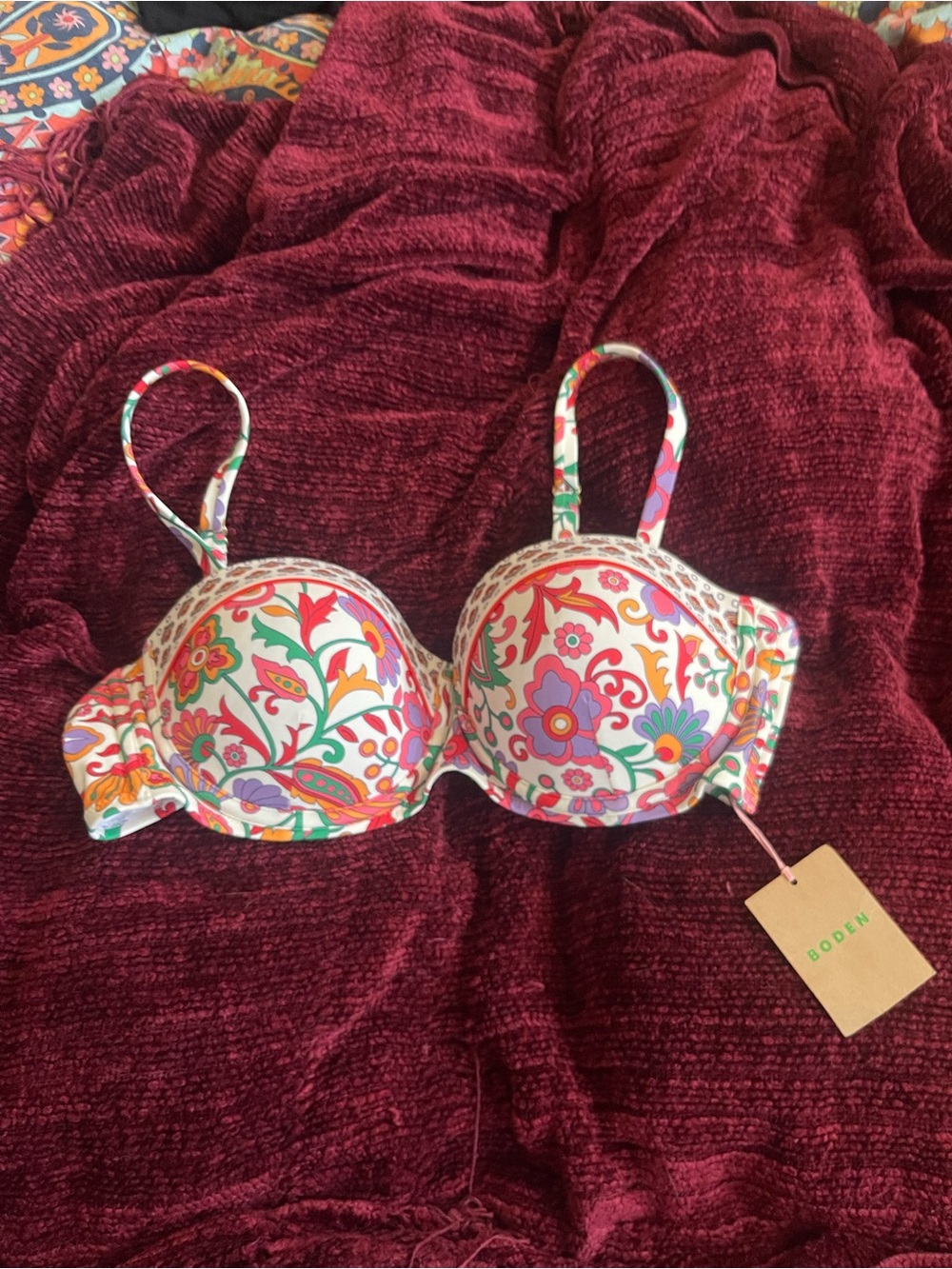 Boden Rhodes Sized Bikini Top in Oriental Paradise 38C NWT - Picture 2 of 6